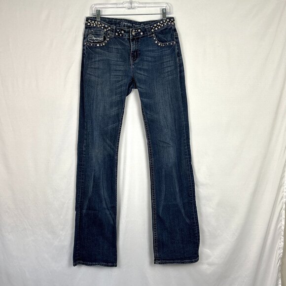 Cowgirl Tuff Denim - Cowgirl Tuff Co. Midnight Rocks Bling Bootcut Jeans Women’s W30 L35 Western